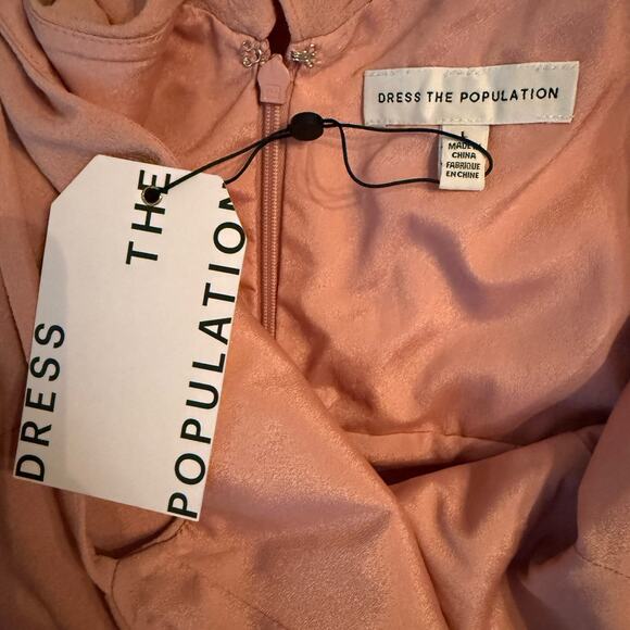 Dress The Population Sleeveless Blouson Sheath Dress Blush Pink Size Large - Picture 8 of 10